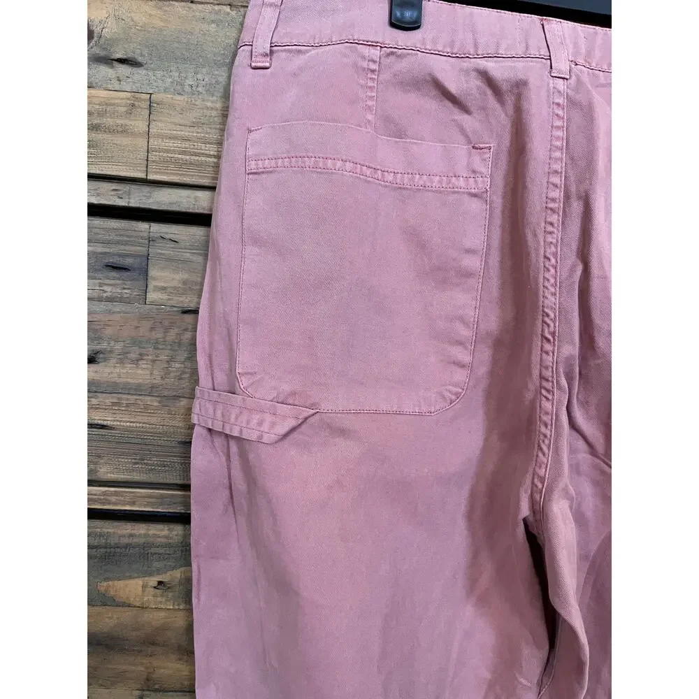 PISTOLA Sasha High Rise Utility Carpenter Flared Wide Leg Pants in Clay 31